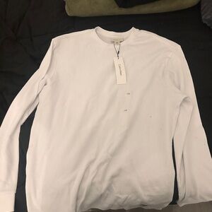 Calvin Klein Men's Long Sleeve White Tee